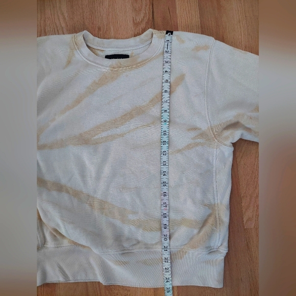 LES TIEN Tie-dye Brushed-back Cotton Sweatshirt - Beige - Picture 6 of 11